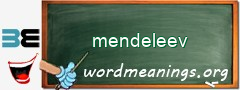 WordMeaning blackboard for mendeleev